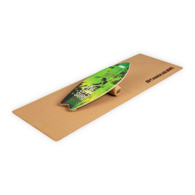 BoarderKING Indoorboard Wave, balanční deska, podložka, válec, dřevo/korek (FIA2-LEBalancedGr)