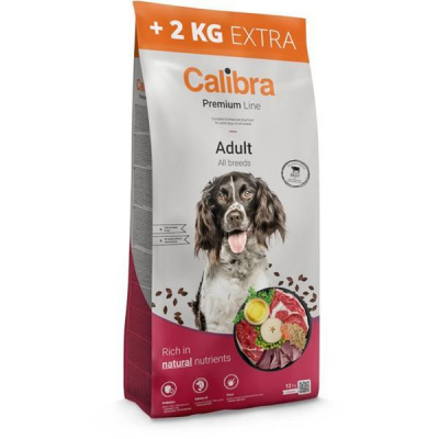Samohýl Calibra Dog Premium Line Adult Beef 12 kg + 2 kg