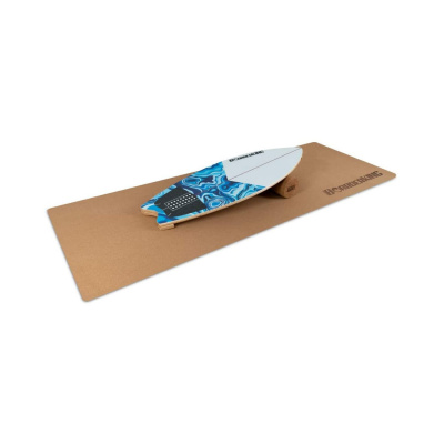 BoarderKING Indoorboard Wave, balanční deska, podložka, válec, dřevo/korek (FIA2-BoardWhite)