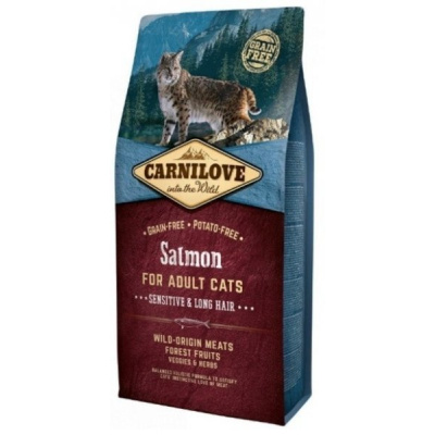 Carnilove Cat Salmon for Adult Cats Sensitive & Long Hair 6 kg