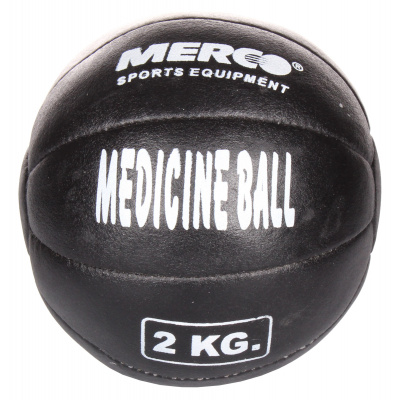 Medicinální míč kožený Merco Black Leather, 2 kg