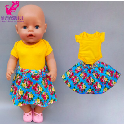 Mix oblečení na Baby Born panenku Variace: Žluté body a květinová sukně