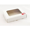 Dortisimo Vánoční krabice na cukroví bílá s tříbarevnou ražbou (18 x 15 x 3,7 cm)