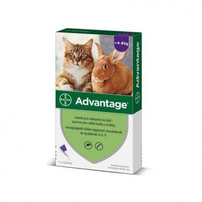 Advantage 80 10% 1x0,8ml pro kočky nad 4kg Bayer Animal Health 89313id