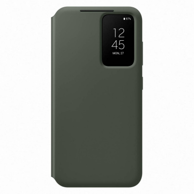 Pouzdro Samsung Smart View Wallet pro Samsung Galaxy S23 Case with Smart Flip Window Card Wallet khaki (EF-ZS911CGEGWW)