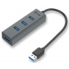 I-TEC USB HUB METAL/ 4 porty/ USB 3.0/ pasivní/ šedý - i-Tec U3HUBMETAL403