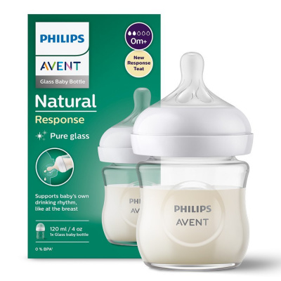 Avent Philips láhev Natural Response skleněná transparentní 120 ml