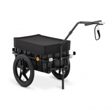 Uniprodo Nákladní vozík za kolo - 35 kg - odrazky - plachta