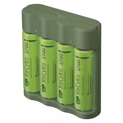 GP Batteries GP Everyday B421 nabíječka, USB, 6 hod. + 4x AA Recyko+ 2700 1604842110