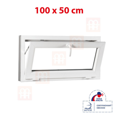 OKNA HNED | Plastové okno | 100x50 cm (1000x500 mm) | bílé | sklopné