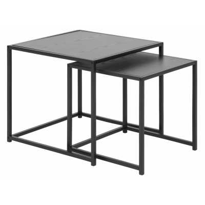 Design Scandinavia Konferenční stolek Seaford, (SADA 2 ks), černá