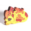 Dřevěné puzzle - PEJSEK se štěňátky - Dřevěné vkládací puzzle z masivu - didaktické a motorické hračky - FAUNA