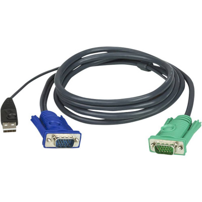 ATEN KVM adaptér [1x VGA zástrčka - 1x VGA zástrčka, USB 2.0 zástrčka A] 1.20 m černá