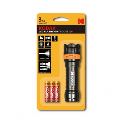 Kodak svítilna LED Focus 120 Flashlight, 30 Lumen 3x AAA Extra Heavy Duty