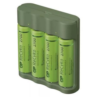 822338 - GP Batteries GP Everyday B421 nabíječka, USB, 6 hod. + 4x AA Recyko+ 2700 - 1604842110