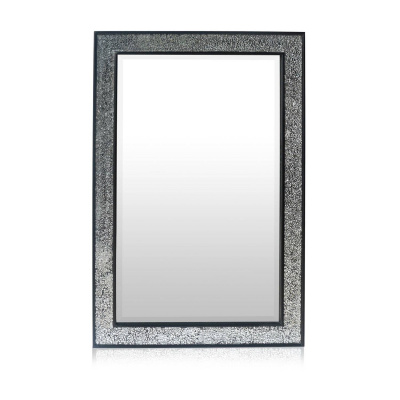 Casa Chic Watford Nástěnné zrcadlo 90 x 60 cm Pravé dřevo Skleněné obklady s mozaikovým efektem (GL-90X60-BLK)