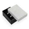 KR0069-ST Dárková krabička na snubní prsteny stříbná/černá