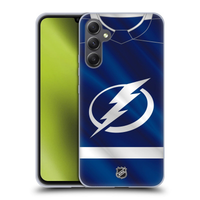 Silikonové pouzdro na mobil Samsung Galaxy A34 5G - NHL - Dres Tampa Bay Lightning (Silikonový kryt, obal, pouzdro na mobilní telefon Samsung Galaxy A34 5G s licencovaným motivem NHL - Dres Tampa Bay