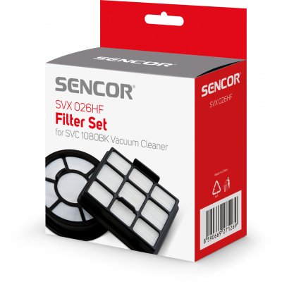 SENCOR SVX 026HF Sada filtrů pro vysavač SVC 1080TI, sada vstupního mikrofiltru a výstupního filtru HEPA H13