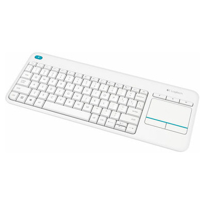 Logitech Wireless K400 Plus bílá DE/ Bezdrátová klávesnice / Touchpad / USB / DE (920-007128)