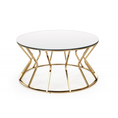Halmar Konferenční stolek Afina - zrcadlo / zlatá