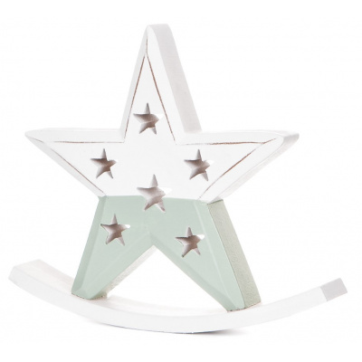 DP Craft Dřevěná dekorace hvězda- ROCKING STAR, 19X16 CM