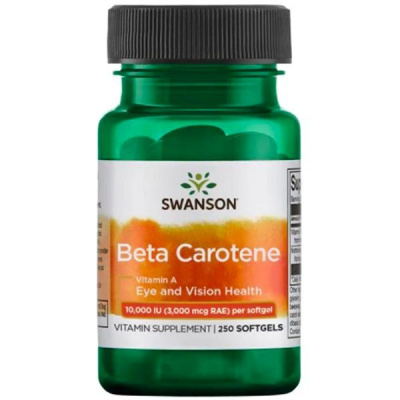 Swanson Beta-karoten (Vitamin A) , 10000 IU, 250 softgelových kapslí