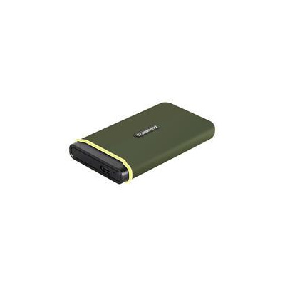 Transcend ESD380C 2TB USB 3.2 Gen 2x2 (USB-C) Externí Anti-Shock SSD disk (3D TLC), 2000MB/R, 2000MB/W, armádní zelená TS2TESD380C