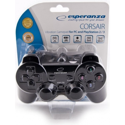 Esperanza Corsair Gamepad - černá, EG106