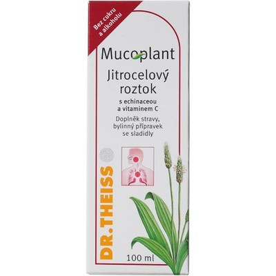 Mucoplant Jitrocelový sirup bez cukru—S Echinaceou a Vitamínem C, 100 ml
