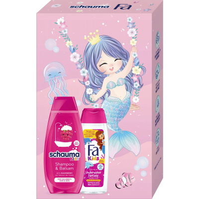Fa Kids Girl dárková sada pro dívky - sprchový gel 250 ml + šampon 400 ml