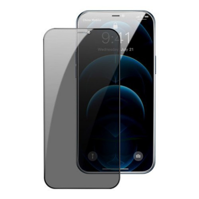 Baseus iPhone 12/12 Pro 0.3 mm Full-screen T-Glass Anti-spy 2pcs + frame Black SGAPIPH61P-KS01 SGAPIPH61P-KS01