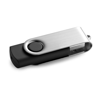 CLAUDIUS 4GB. 4 GB USB flash disk s kovovým klipem - Černá