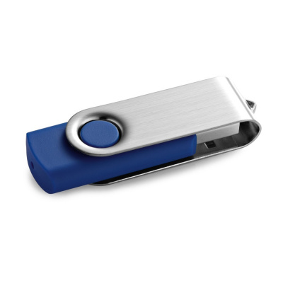 CLAUDIUS 4GB. 4 GB USB flash disk s kovovým klipem - Modrá