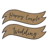 Papírová cedule Wedding a Happy Couple - rustikální svatební výzdoba a dekorace