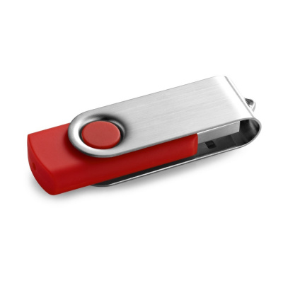 CLAUDIUS 4GB. 4 GB USB flash disk s kovovým klipem - Červená