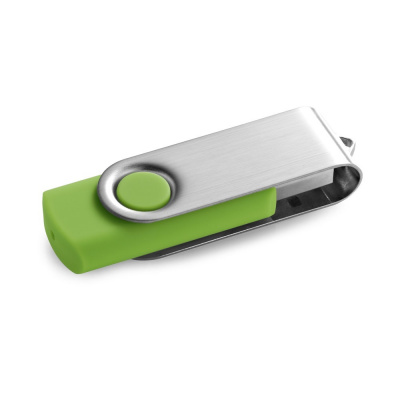 CLAUDIUS 4GB. 4 GB USB flash disk s kovovým klipem - Světle zelená