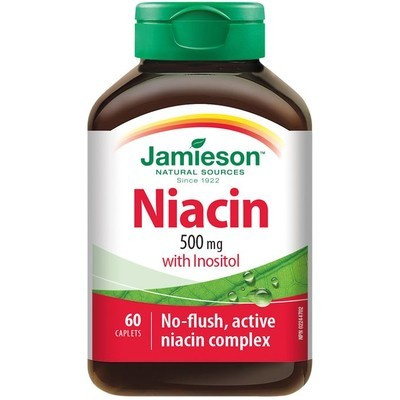 Jamieson Niacin 500mg s inositolem —60 tablet