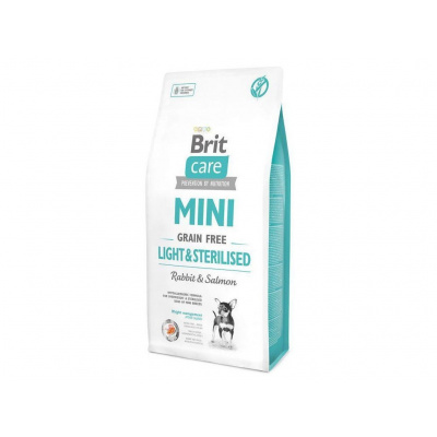 Brit Care MINI Grain Free Light & Sterilised Rabbit & Salmon 7kg