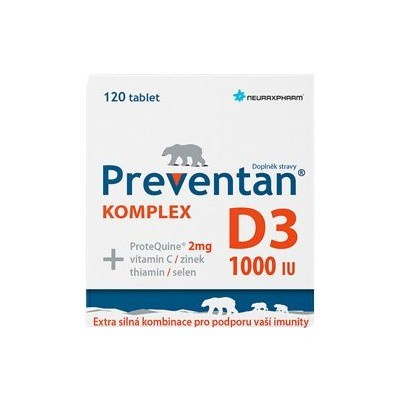 Preventan Komplex D3 1000IU—120 tablet - AKCE expirace 8/24 (poslední 2 ks skladem/ běžná cena 676,-)