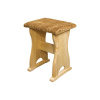 Nábytek z lesa - Čalouněná stolička / taburet z masivu borovice NR115 - 35/45/29 cm (š/v/h)