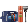 Gillette Pro Glide holící strojek + náhradní hlavice 2 ks + Fusion 5 Ultra Sensitive gel na holení 200 ml + etue dárková sada