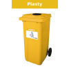 Žlutá plastová popelnice na plasty DOPNER 240 l s vhozem