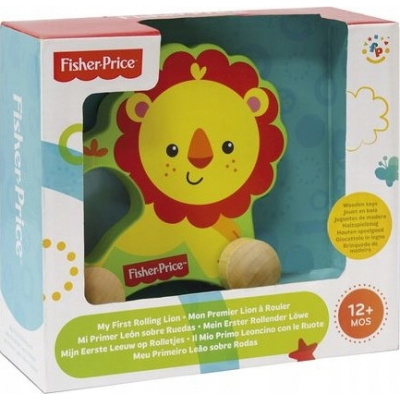 FISHER PRICE FP-1000-1 DŘEVĚNÝ LEV NA KOLEČKÁCH