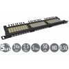 19" patch panel Solarix 24xRJ45 CAT6 UTP s vyvazovací lištou černý 0,5U SX24HD-6-UTP-BK - 24000146