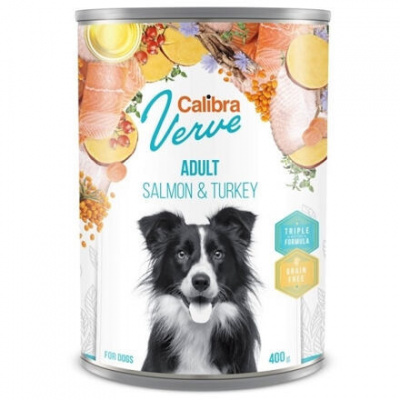 Calibra Dog Verve konzerva GF Adult Salmon&Turkey 400g