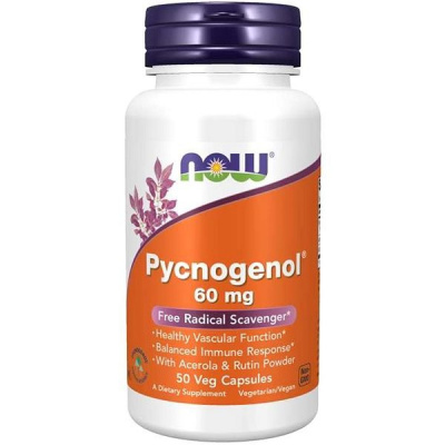 NOW Pycnogenol s Acerolou a Rutinem, 60 mg