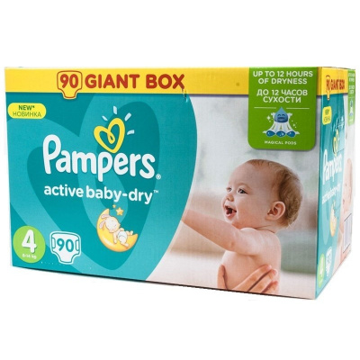 Pampers Plenky Active Baby Giant box Maxi S4 7-14kg 1x90ks