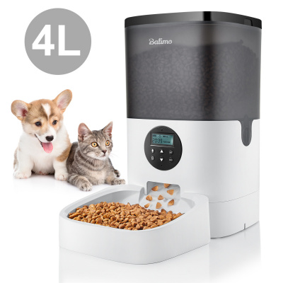 Balimo 4L automatické krmítko pro psy a kočky s programovatelným časovačem/LCD/až 4 jídla denně/funkce záznamu zvuku