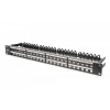 DIGITUS Modular Patch Panel, shielded, 48-port label field, 1U, rack mount, black RAL 9005 (DN-91424)